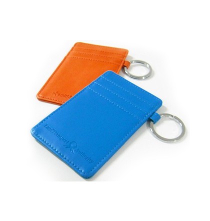 PU Leather Card Holder + Keychain Ring