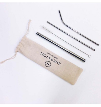 Reusable Stainless Steel Straw Set with Brush