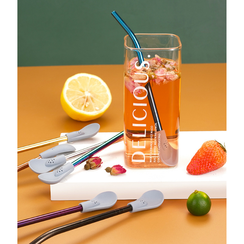 304 Stainless Steel Silicone Drink Straw